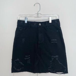 nasty gal black distressed skirt